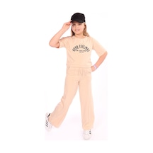 Toontoy Kids Toontoy Kız Çocuk Good Feelings Baskılı Eşofman Takım Bej
