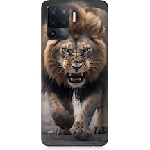 Oppo Reno 5 Lite Uyumlu Saldırgan Aslan Desenli Silikon Kılıf