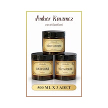 3'lü Amber Kavanoz Ve Kozmetik Temalı Etiketleri