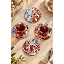 İstanbul Esintisi Çay Saati, Çay Temalı 4 Lü Bardak Altlığı Set 9 Cm, 3 Mm Ahşap Mdf, Dijital Baskı - 930348363 Diğer