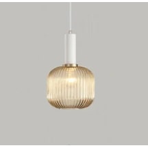 Rsylight Rustik Dekoratif Metal Modern Beyaz Opal Bal Camlı Tekli Avize Siyah