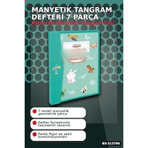 Manyetik Tangram Defteri 7 Ahşap Parça Mıknatıslı - 3+ Yaş Eğitici Zeka Oyunu Bx-313796