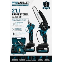 Pro Müller Professional 21 V Çift Akülü Çelik Şanzıman Dal Budama Makası & Dal Budama Testeresi 2 Li Set