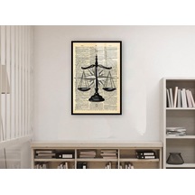 Tablosan Adalet Terazisi Çerçeveli Cam Tablo-174291