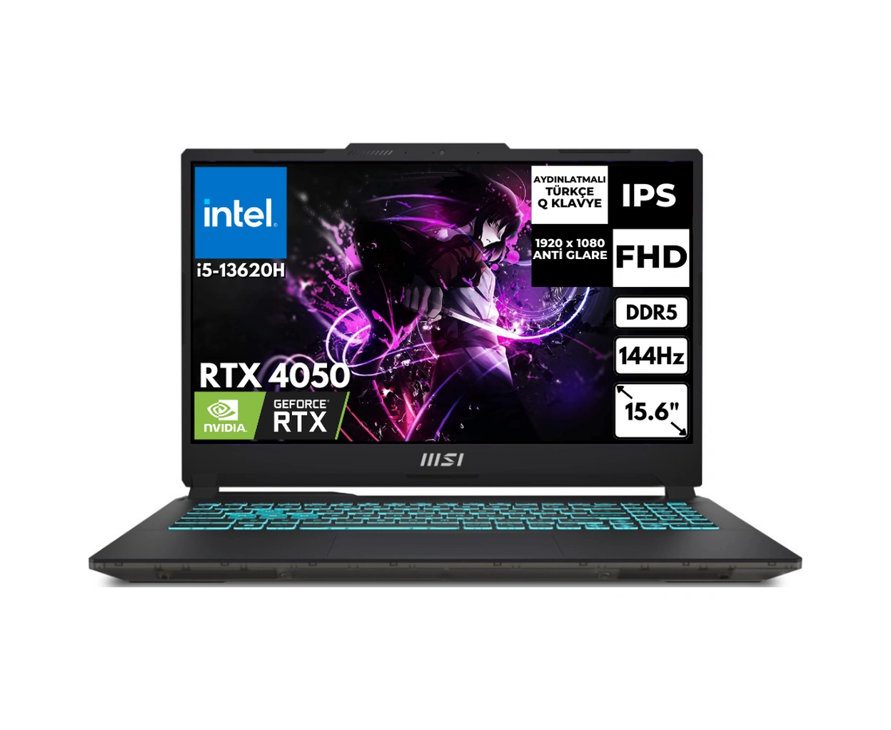 MSI Cyborg 15 A13VE-1252XTRAT4 i513420H 8 GB 2 TB SSD 6 GB RTX4050 15.6" FHD Free Dos Dizüstü Bilgisayar