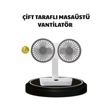 Northcity 720 Dönebilen Çift Başlıklı Usb Şarjlı Masaüstü Vantilatör Sessiz Ve Güçlü Serinlik