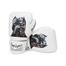 Titan Sport Siyah Pitbull Desenli Beyaz Boks Eldiveni Çok Renkli