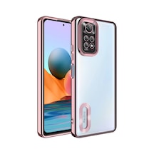Ardemix Redmi Note 11 Global Kılıf Kamera Korumalı Logo Gösteren Omega Kapak - Rose Rose Gold