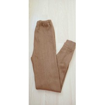 Darimo Kadın-Erkek Hakiki Deve Yünlü Kalın Kışlık Alt Pijama Kahverengi