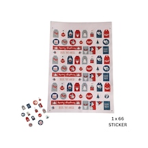 Yılbaşı Temalı Sticker Seti, 63 Adet Çıkartma, Yeniyıl Hediye Pak