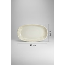 12'li Valencia Oval Kayık Tabak 16cm Dijital Punto Rinart Krem