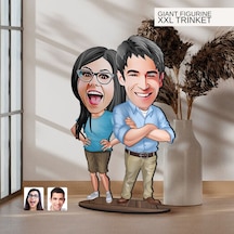 Bk Gift Kişiye Özel Sevgililer Karikatürlü Büyük Boy Ahşap Biblo-101, Arkadaşa Hediye , Sevgiliye Hediye, Kişiye Özel Biblolar Kobitmeyen137602 Bk Gif