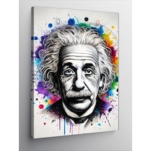 Kanvas Tablo Einstein Ve Soyut Renkler 100cmx140cm