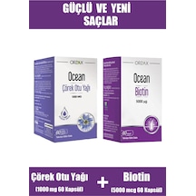 Ocean Biotin 5000 Mcg 60 Kapsül + Ocean Çörek Otu Yağı 1000 Mg 60 Kapsül