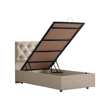 Setaymobilya Baza, Tek Kişilik Eylül Baza + Başlık Seti, Krem