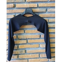 Modacanel Tesettür Içe Giyilen Siyah Uzun Kol Bolero Mcblr002 Siyah
