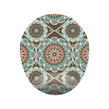 Kahverengi Ve Yeşil Desenli - Bilek Destekli Oval - Desenli Mouse Pad Mousepad