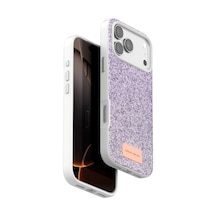 Apple Uyumlu iPhone 17 Pro Max Bright Simli Kapak Lila