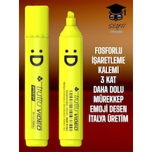 Fosforlu İşaretleme Kalemi 3 Kat Daha Dolu Mürekkep İtalya Üretim Sarı