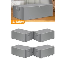 Serstil 4 Adet - Büyük Boy Baza Altı Ve Çekyat Hurç 65 X 45 X 22 Cm - Gri Antrasit
