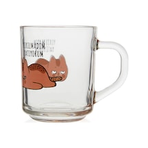 Rengaa Kulplu Desenli Cam Kupa - Asorti - 250 Ml Renkli