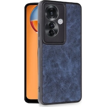 Newface - 864 - Oppo Reno 11f Kılıf Aras Deri Kapak - Edntrend - - Lacivert