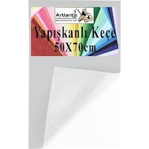 Yapışkanlı Keçe 50x70 Cm 1 Adet 2.0 Mm Kendinden Yapışkanlı Renkli Hobi Keçesi Elişi Keçe Kumaşı Anasınıfı Kreş Etkinlik Beyaz