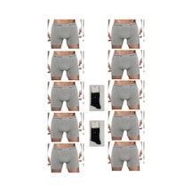 Erkek 10'Lu Likralı Boxer 2 Çift Çorap Hediyeli 001
