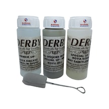 3'lü Derby Koyu Bej Deri Oto Direksiyon Döşeme Boyama  Seti