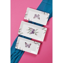 Piatti Naturali 3 Lü Kelebek Seramik Kahvaltı Salata Çerezlik Seti Kayık Tabak