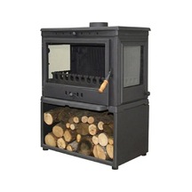 Dorello Odun Kömür Sobası Tam Pik Döküm 3 Camlı Odunluklu Şömine Sobası Drl-042st