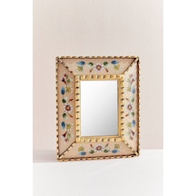 Pasabahce Mini Çiçekli Krem Duvar Aynası 35x25 Cm 25x35 Cm - 1 Adet