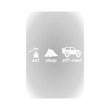 Eat Sleep Off Road Sticker Oto Sticker Beyaz 20 Cm