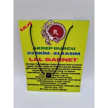 Sertifikalı Akrep Burcu Lal Garnet Taşı Doğal Taş Kolye Çok REnkli