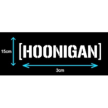 Motosiklet Otomobil Sticker Hoonigan - Beyaz 20cm