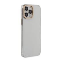 Apple iPhone  Uyumlu-  13 Pro Kılıf Anka Pc Sert Metal Kapak - Şeffaf