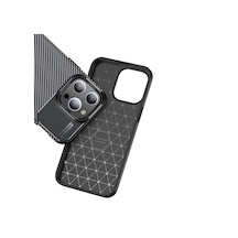 Redmi Note 11 Global Kılıf Karbon Desenli Şık Negro Premium Silikon Kapak Lacivert