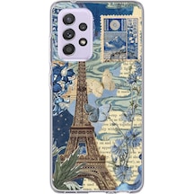 Samsung Galaxy A72 Uyumlu Paris Ve Eyfel Kulesi Baskılı Silikon Kılıf Renkli