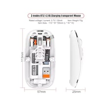 Şeffaf Kablosuz Mouse Usb Reciever İle Bağlan Modern Transparan Tasarım İle Tarzını Yansıt M233 Beyaz