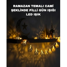 Pilli Ramazan Ve Bayram Led Işık Zinciri Cami Temalı Dekoratif Çok Renkli