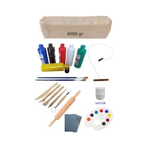 6000 Gr Seramik Hamuru Seti Ebeşuar Palet Fırçavernik.. Kil Çamuru Başlangıç Seti Standart