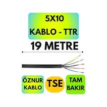 Öznur 5x10 Ttr Kablo Siyah Metre Seçenekli - 19 Metre