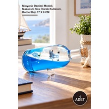 1 Adet Şişe İçinde Batmayan Gemi Minyatür Denizci Modeli, Masaüstü Süs Olarak Kullanım, Bottle Ship 17 X 6 Cm