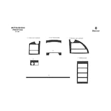 Mitsubishi Temsa Prestige Delux Torpido Kaplama 2008-2010 7 Parça Karbon