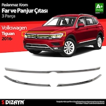 Volkswagen Tiguan Krom Far Üst Çıtası 3 Prç. 2016-2020