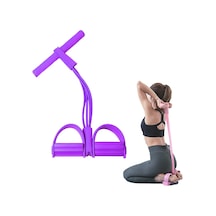 Fitness Pedal Ayak Bileği Çekme, Pedal Direnç Elastik Bant, 4/6 Tüp Elastik Yoga Pedalı Çekme Direnç Bandı, Çok Fonksiyonlu Pedal Çekme Direnç Bandı, Germe İçin Direnç Bantları Pur 6 Tüp Mor Koyu Mor