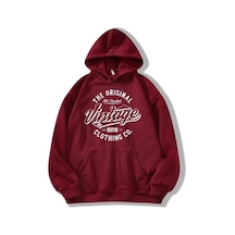 Şarap Harajuku Kapüşonlular Vintager Baskılı Tişörtü Kadın Kapüşonlular Rahat Sonbahar Kış Polar Hip Hop Hoody Kazak Tops Bordo