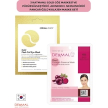 Dermal 3 Katmanlı Gold Göz Maskesi + Pancar Özlü Kolajen Maskesi 23 G