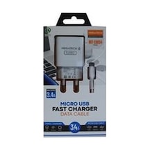 Megatech MT-CM34 3.4 A Micro Usb Kablo+ Ev Şarj Adaptörü Hızlı Şarj Cihazı