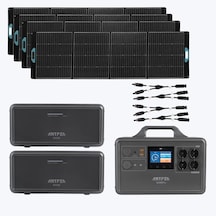 Antfea S2200 Pro Taşınabilir Güç Kaynağı + 2 Adet B2200 Backup Yedek Batarya + 4 Adet 300w Taşınabilir Güneş Paneli + 2 Adet Güneş Paneli Paralelleme